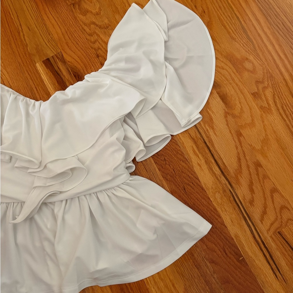 Express White Ruffle Blouse - Picture 2 of 3
